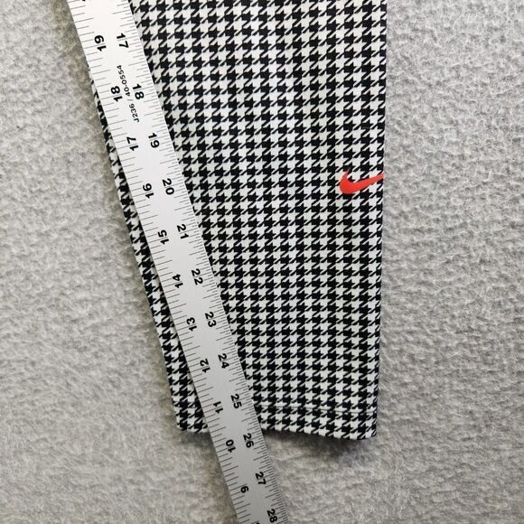 Nike Leggings Womens Large Black White Houndstooth One Icon Clash 7/8 Length - Picture 12 of 14